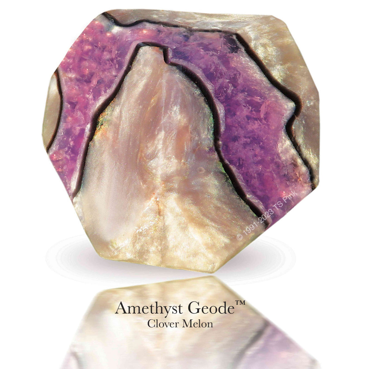 Amethyst Geode™ SoapRocks® • Gemstone Bath Soap • Clover Melon