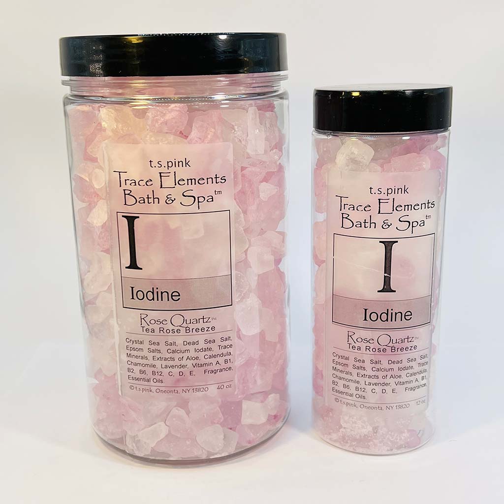 I • Iodine Trace Elements Mineral Bath Salts • Tea Rose Breeze
