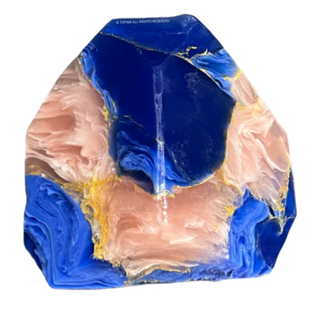 Rhodochrosite in Lapis™ SoapRocks® Jewel Line • Gemstone Bath Soap • Cranberry Lotus &amp; Ocean Fresh