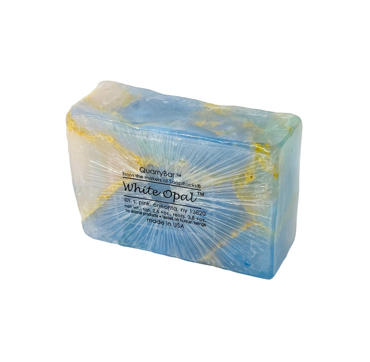 White Opal™ Quarry Bars™ • Gemstone Bath Soap • Peach Geranium Moss
